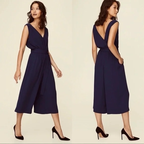 Babaton Maximillian Navy Blue Jumpsuit *Like New* - Picture 1 of 5